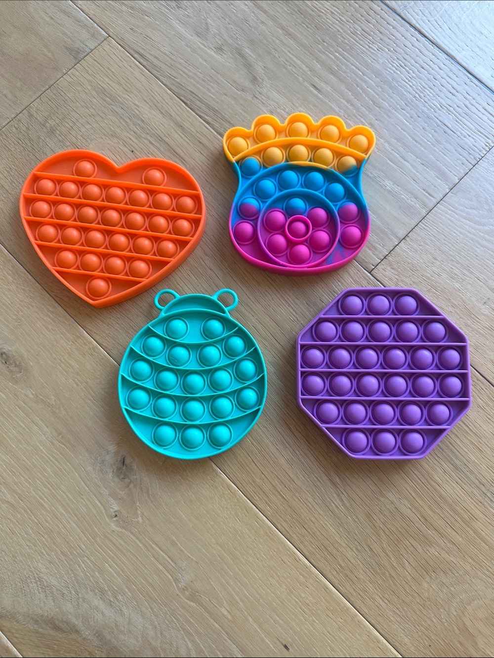 Assorted Color Pop-It Sensory Fidget Toys - Orange, Teal, Purple, Multicolor